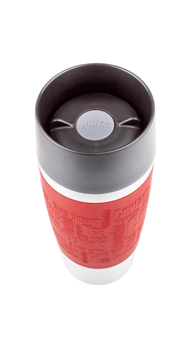 Emsa Travel Mug Classic 360ml Kaffee Rot Thermobecher, Edelstahl doppelwandig