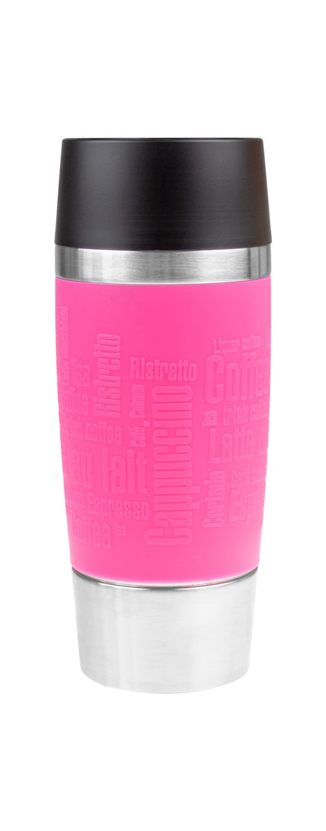 Emsa Travel Mug Classic 360ml Kaffee Himbeer Thermobecher, Edelstahl doppelwandig