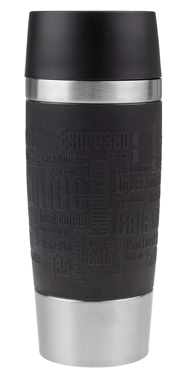 Emsa Travel Mug Classic 360ml Kaffee Schwarz Thermobecher, Edelstahl doppelwandig