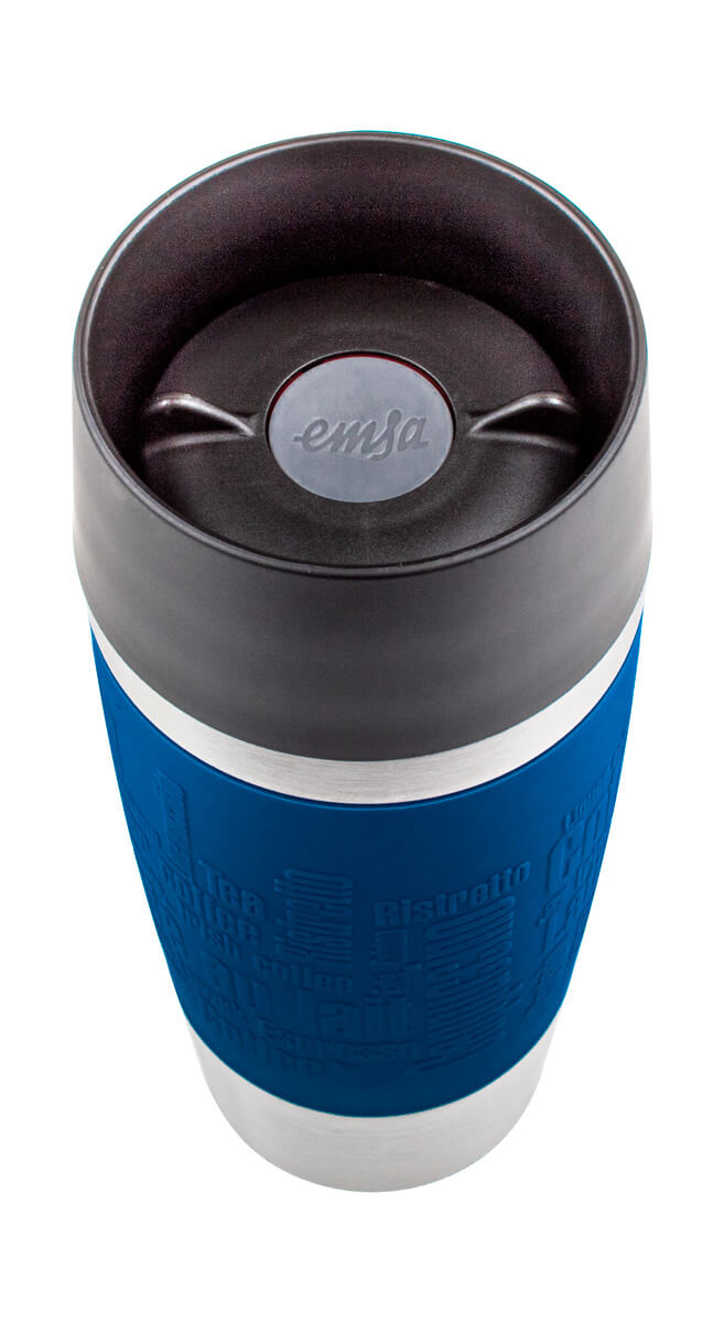 Emsa Travel Mug Classic 360ml Kaffee Blau Thermobecher, Edelstahl doppelwandig